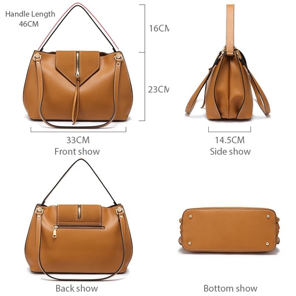 Brown handbag, shoulder bag - Picture 6 of 8